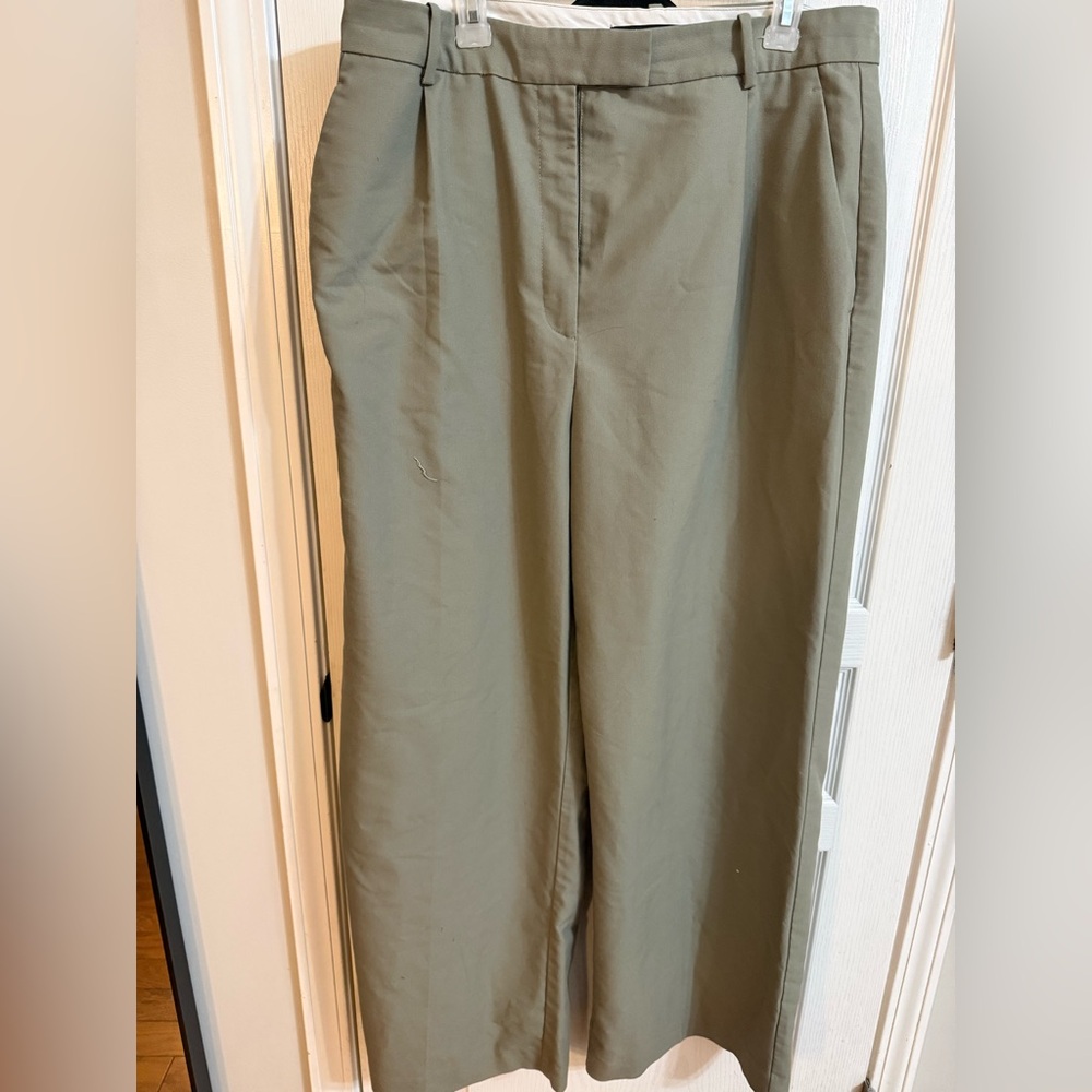 Zara Khaki Wide-Leg Trousers